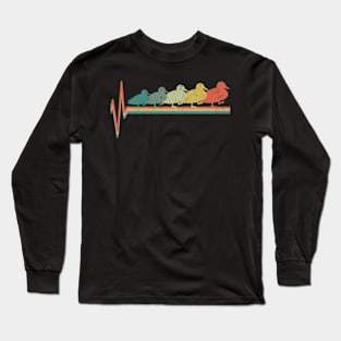 Duck Heartbeat Retro Long Sleeve T-Shirt